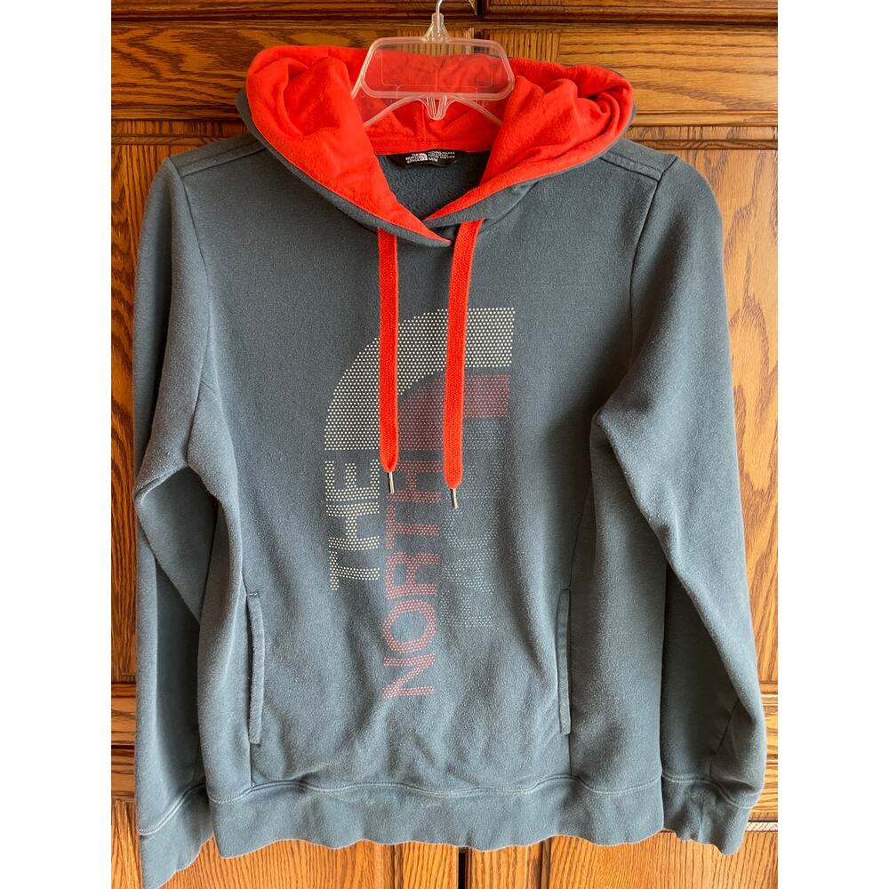 The North Face Women's Medium Pullover Sweatshirt, Hoodie, Blue Large Logo - Picture 3 of 7